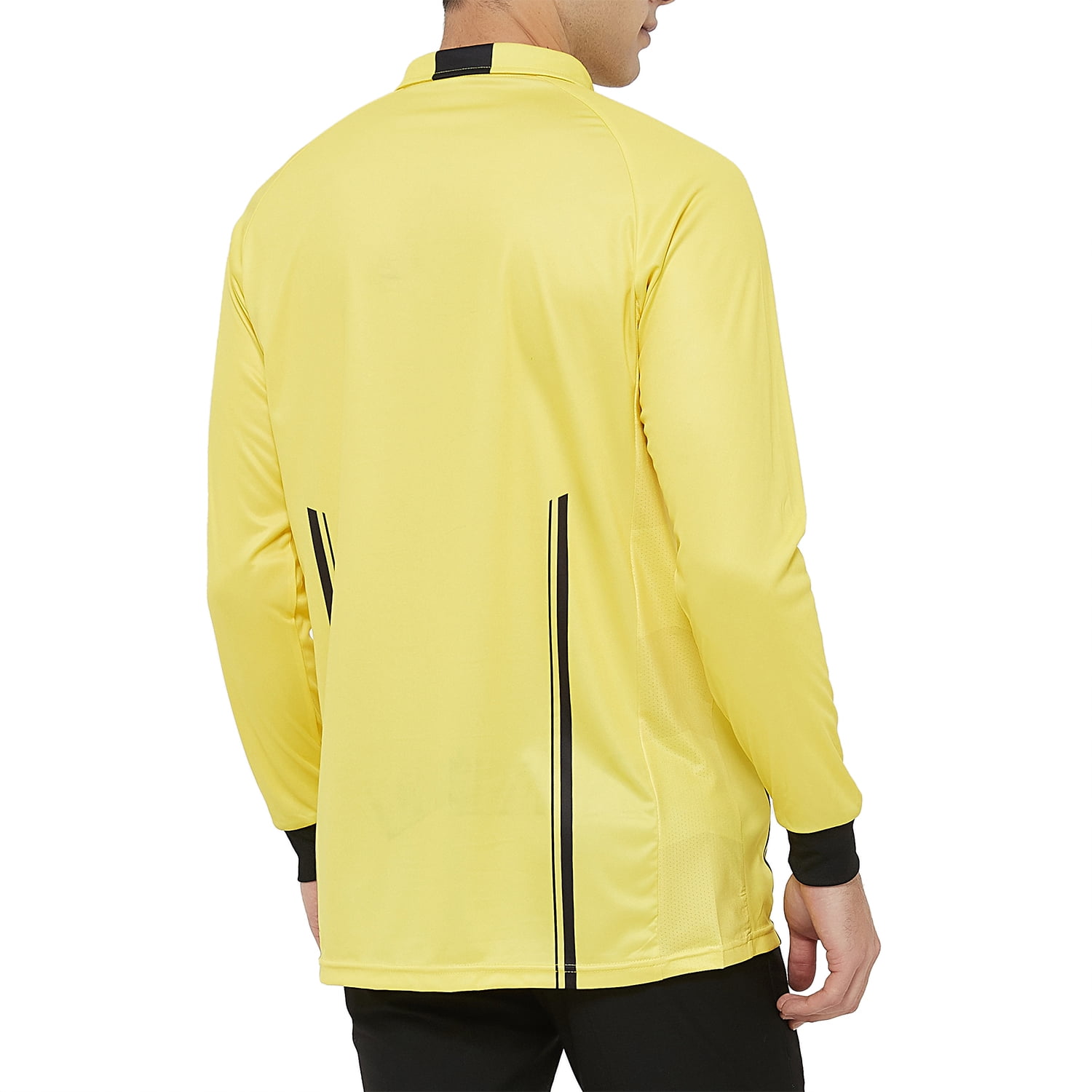 TOPTIE Men's Official Soccer Long Sleeve Referee Jersey USSF Pro Uniform-Yellow-L