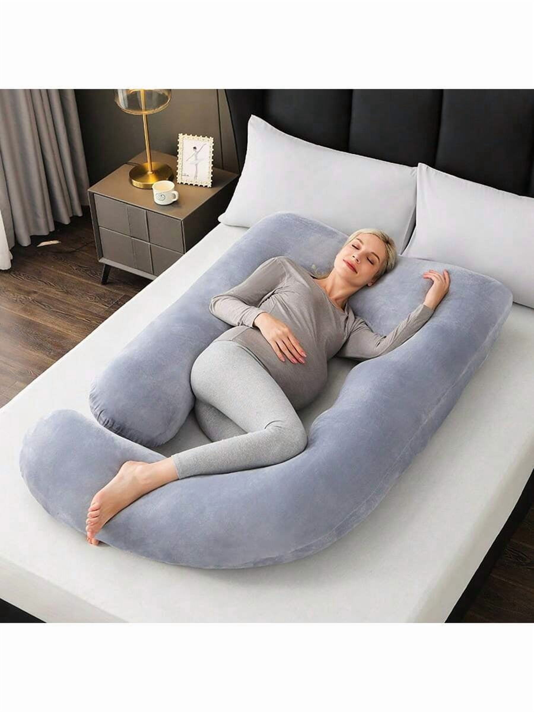 Pregnant Women's Pillow J-Shaped Whole Body Pillow With Velvet Cover, Suitable For Pregnant Women,