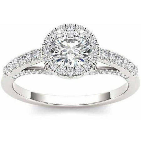 Imperial 3/4 Carat T.W. Diamond Single Halo 14kt White Gold Engagement Ring