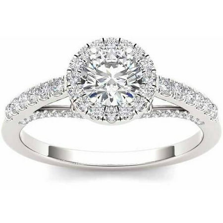 Imperial 3/4 Carat T.W. Diamond Single Halo 14kt White Gold Engagement Ring