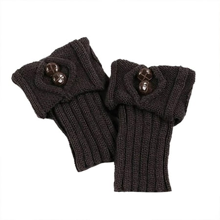 

Blueek Women s Button Socks Boot Accessories Short Leg Warmers Knit Toppers