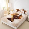 thumbnail image 3 of Castle Fairy Minimalist African Woman Profile Queen Sheets 4 Pieces,Elegant Africa Map Queen Sheet Sets,Brown Beige,1 Fitted Sheet, 1 Flat Sheet and 2 Pillowcases, 3 of 6