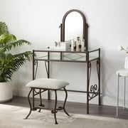 Linon Clarisse Vanity and Bench Stool Set, Multiple Colors