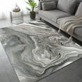 thumbnail image 2 of Abstract Liquid Marble Texture Area Rugs Gray White Gradient Entryway Rug Short Pile Non-Slip Soft Washable Indoor Carpet for Living Room Bedroom 4x8ft, 2 of 6