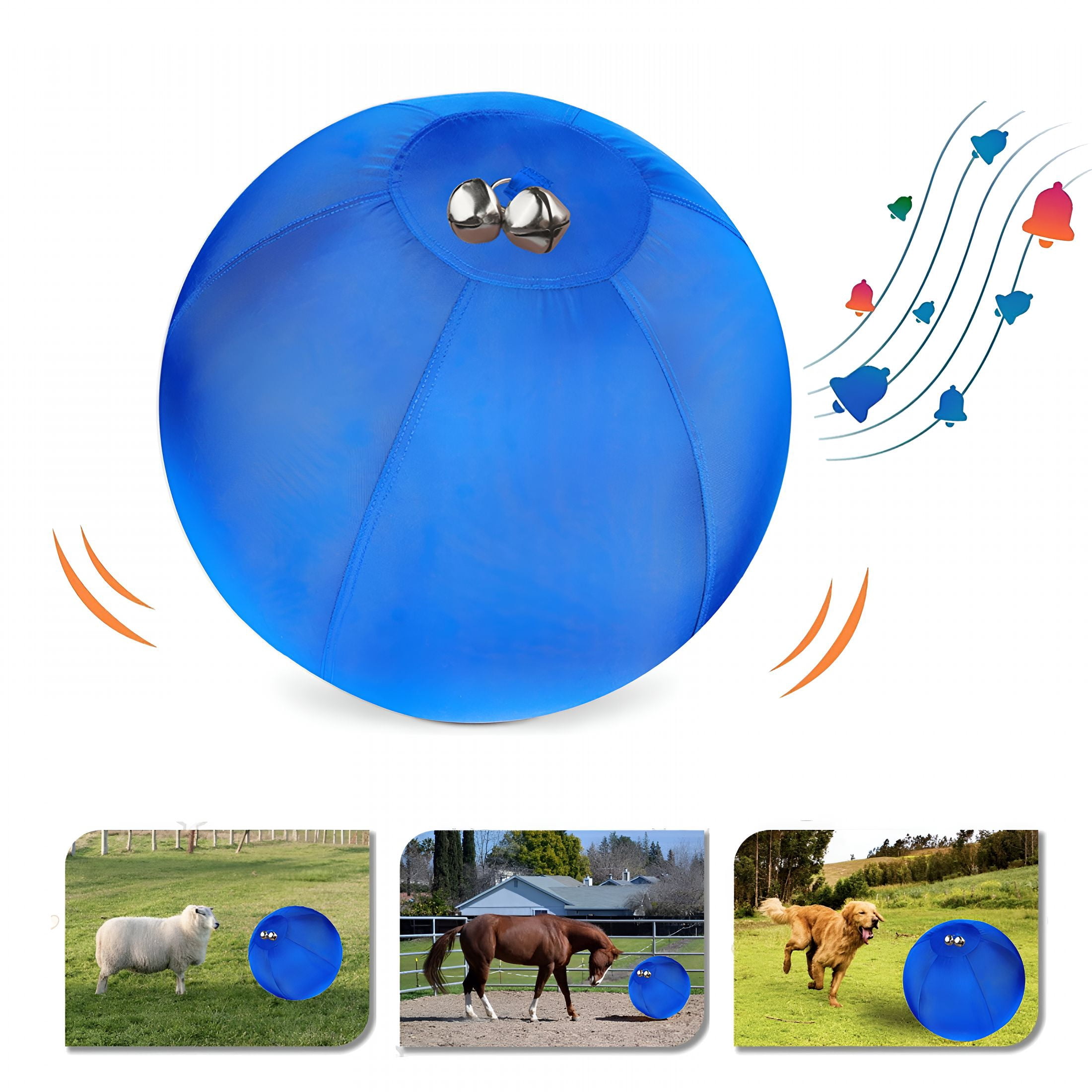 BESTSKY 18 Inch Herding Ball for Dogs, Dual-Layer Herding Toy with Protective Cover, Sturdy Giant Dog Ball for Australian Shepherd, Border Collie for Outdoor Play