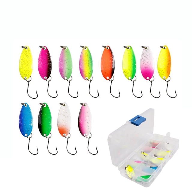 Juego De 12 Uds. De Cuchara Para Pesca De Trucha, Juego De Cebo Para Trucha 3G Para Pesca De Trucha, Cuchara Para Trucha, Juego De Cebo Para Trucha, Accesorios De Pesca Moyic OD013576-00