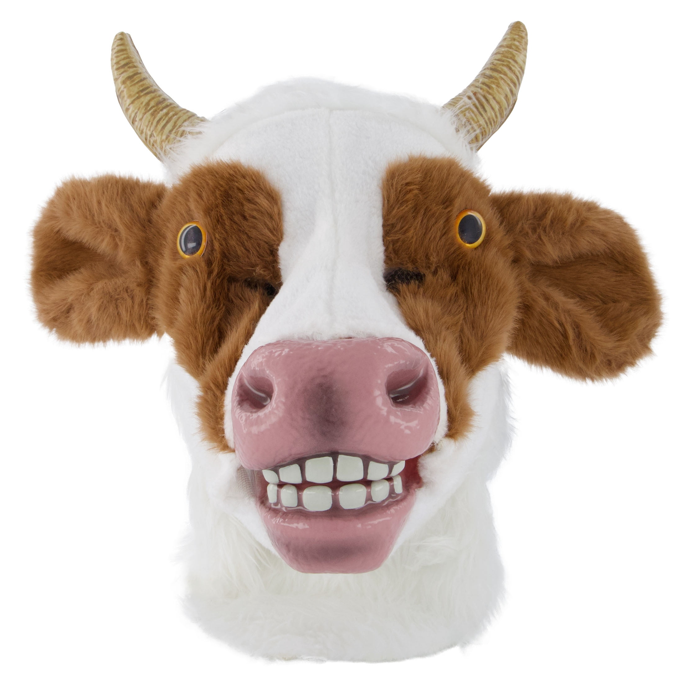 Animalistic Cow Mask Costume Accessory for Adults, Brown and White, Halloween by Way To Celebrate