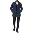 thumbnail image 2 of Abrigo de media longitud INSPIRE CHIC para hombre, abrigo de invierno con cremallera de un solo botón, abrigo de negocios con cuello de bufanda, color azul oscuro, 2 of 6