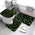 Bathroom Rugs Sets 3 Piece green eye pattern Absorbent Bathroom Mat