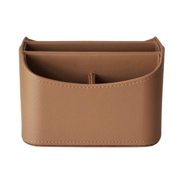 Organizador de mesita de noche con soporte para control remoto, diseño simple y versátil para escritorio Marrón