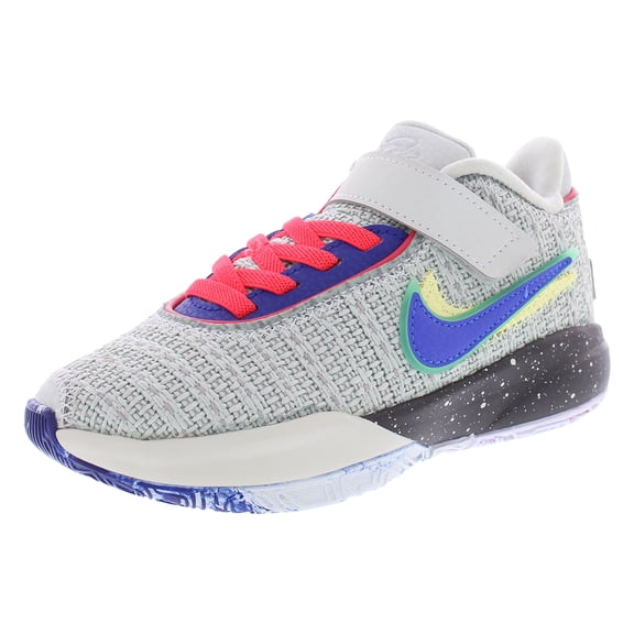 Nike Lebron XX PS Boys Shoes Size 2.5, Color: Light Silver/Hyper Royal