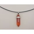 thumbnail image 6 of Crystal Necklace Silver Leather Carnelian Point Stone Healing Crystal Necklace, 6 of 6
