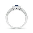 thumbnail image 2 of Angara Natural 0.65 Ct. Blue Sapphire with Diamond Halo Ring in 14K White Gold for Women (Ring Size: 3.5), 2 of 8