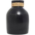thumbnail image 3 of ARCILLA ELEMENTAL Modern Black Ceramic Vase with Stylish Wrapped Rattan Detailing Black - 8"W, 11"H, 3 of 5