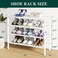 thumbnail image 2 of decorUhome Bamboo 4 Tier Shoe Rack for Closet, Shoe Storage Organizer, Wood Shoe Shelf for Entryway, White, 2 of 7