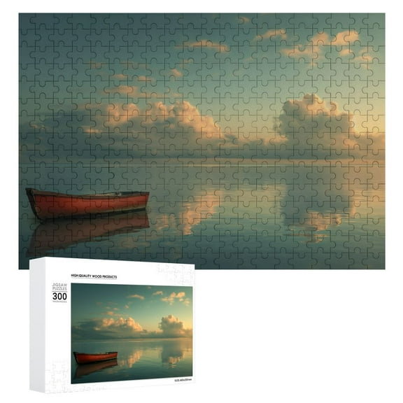 JRXY Calm Sky Wooden Jigsaw Puzzle Challenging Difficult Wood Puzzles for Adults Gift 300 PCS