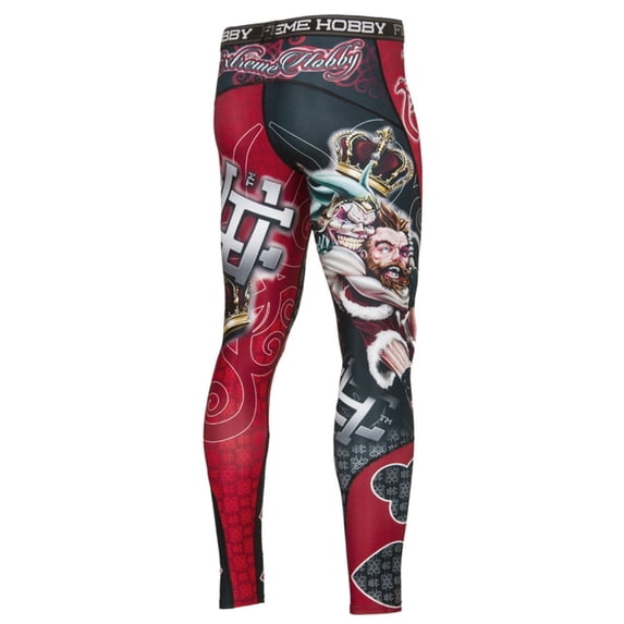 Extreme Hobby Men's Killercards Joker Leggings Spats MMA BJJ Black