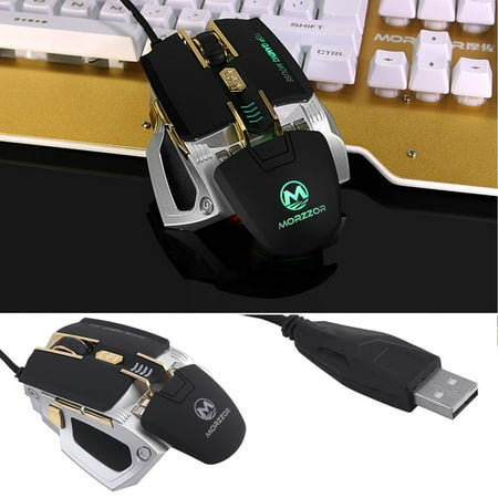 Morzzor High-End Wired 4000dpi Optical Gaming Mouse Metal Mechanical Macro Programming For PC Laptop Computer