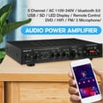 thumbnail image 5 of Sunbuck Wireless Power Amplifier Home Stereo Amp bluetooth 5.0 Receiver System with LED Display, FM, USB/SD, CD/DVD Player, HiFi Audio Amplifier Subwoofer Speakers, 5 of 10
