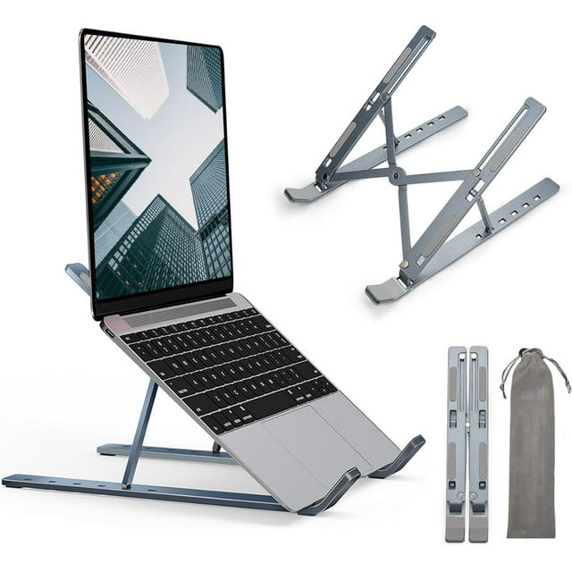 Soporte de Laptop, Base para Laptop Aluminio, Soporte para Computadora Portátil, Ajuste de 6 Engranajes, Compatible con MacBook, Surface, DELL, HP, Portátiles 10-15.6 Pulgadas