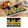 thumbnail image 6 of Sunflower Butterfly Placemats Set of 6, Green Leaf Spring Flower Plant Black Non-Slip Place Mats Washable Table Mats for Kitchen Dining Table Decorations Indoor/Outdoor, 6 of 9