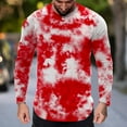 thumbnail image 2 of T-shirts d'Automne pour Homme Col Rond Manches Longues Hauts Imprimé Teinture sur Nœuds Blouses d'Automne, 2 of 5