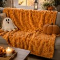 thumbnail image 5 of Halloween Embroidered Faux Fur Throw,Cozy Warm Fall Decorative Blanket for Couch Sofa Bed,Soft Plush Seasonal Home Accent,66.93"x59.06", 5 of 8