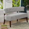 thumbnail image 2 of Jennifer Taylor Home Jared Roll Arm Tufted Polyester Fabric Bench in Silver Gray, 2 of 11