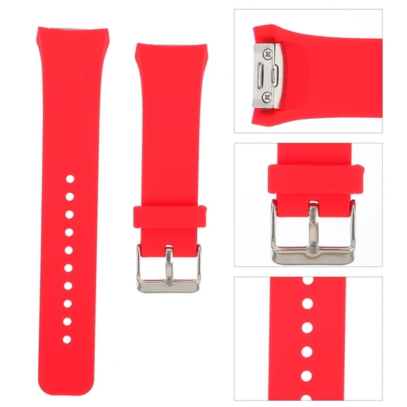 COSMOBETTY 1Pack Watch Straps Band Red Silicone Sporty Replacement 8.3X0.9in for Sports and Travelling
