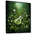 thumbnail image 2 of Designart "Grass Green Melodies On Guitar" Music Floater Framed Wall Art Living Room, 2 of 5
