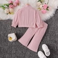 thumbnail image 6 of Mnyotv Toddler Baby Girl Clothes 2Pcs Fall Outfits Ruffle Long Sleeve Tops and Wide Leg Pants Casual Lounge Set Size 18-24 Months, 6 of 8