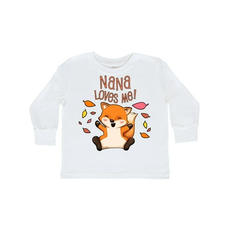 

Inktastic Nana Loves Me!- cute baby fox Gift Toddler Boy or Toddler Girl Long Sleeve T-Shirt