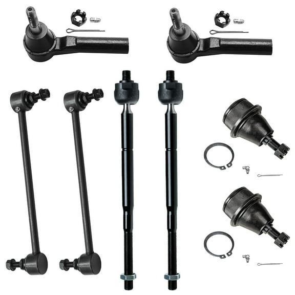 Detroit Axle - Front 8pc Suspension Kit for 2011-2014 Chrysler 200, 2007-2010 Sebring, 2008-2014 Dodge Avenger, 4 Tie Rod Ends 2 Lower Ball Joints 2 Sway Bars 2009 2012 2013 Replacement