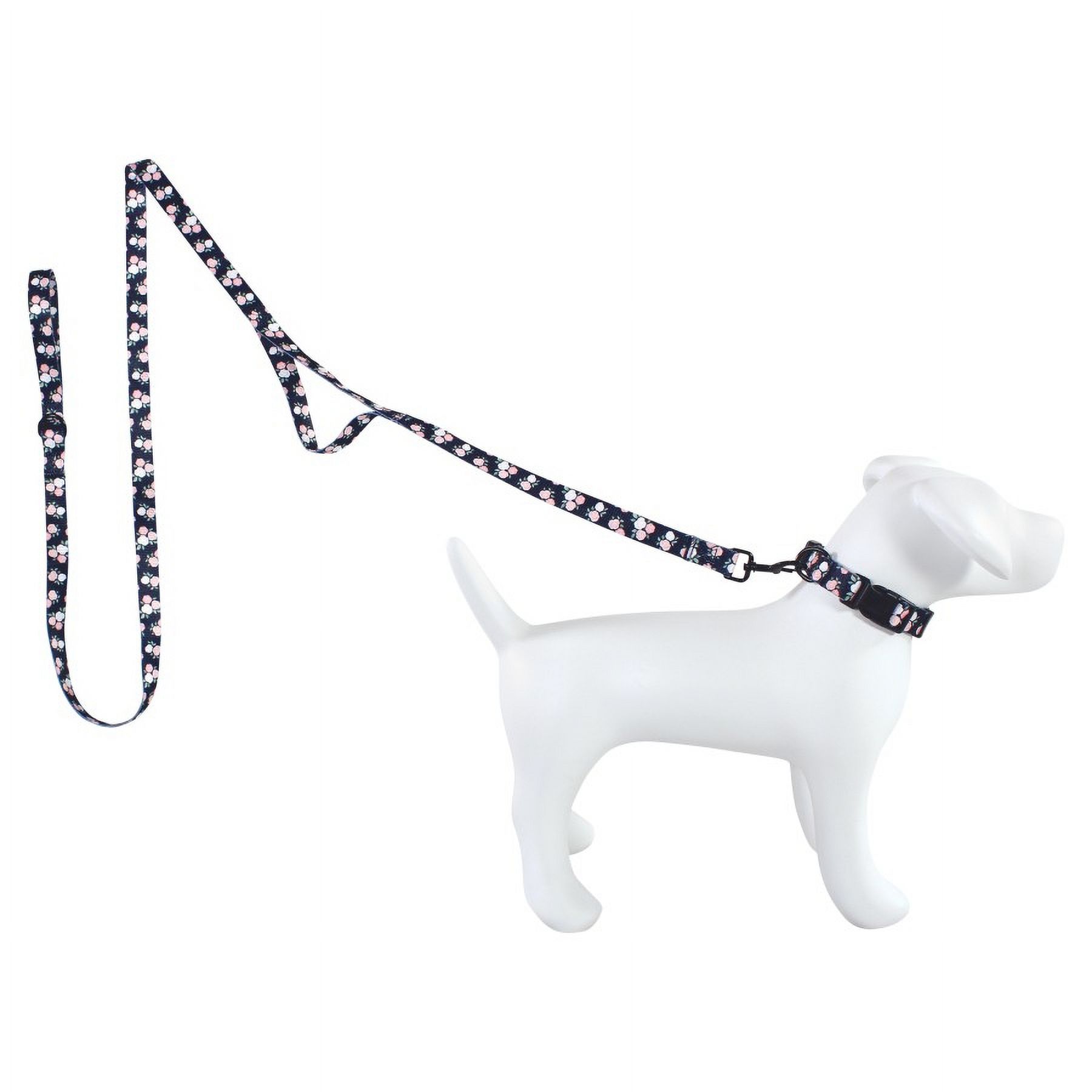 Luvable Friends Unisex Pet Collar and Leash Set, Floral, Small