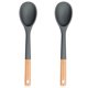 thumbnail image 1 of cucharas grandes de silicona para cocinar, con mango de madera maciza antiadherente, resistentes al calor, para cocinar, servir, rociar y mezclar, 13,2 pulgadas, 1 of 7