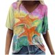 thumbnail image 2 of Pntutb Tallas grandes Mujer Manga corta Impreso Cuello en V Tops Camiseta Blusa Pntutb Pntutb-4058, 2 of 4