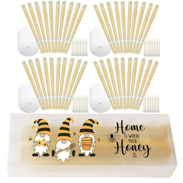 Velas para los oídos de cera de abeja natural: 100 % cera de abeja con aroma a hierbas, para eliminar el cerumen, aliviar el estrés, aliviar el dolor de cabeza y tratamientos de aromaterapia