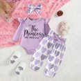 thumbnail image 2 of CAUYDY Infant Girls Outfits Set Toddler Girl Long Sleeve Romper Baby Fall Winter Bodysuit Newborn Clothes 6 9 12 18 24 Months Sizes 12-18 Months,Light Purple, 2 of 6