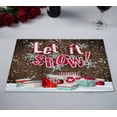 thumbnail image 2 of PKQWTM Let it snow red brown wooden giftboxes Kitchen Dining Table Mats Placemats Size 12x18 Inches, Set of 2 Pieces, 2 of 2