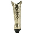 thumbnail image 3 of Soda Women Cowgirl Cowboy Western Stitched Boots Pointy Toe Knee High Reno-S Metallic gold 9, 3 of 4