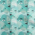 thumbnail image 1 of oneOone Georgette Viscose Turquoise Green Fabric Abstract Face Sewing Craft Projects Fabric Prints By Yard 42 Inch Wide, 1 of 4