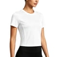thumbnail image 2 of NELEUS Womens Workout Shirts Athletic Running Yoga Short Sleeve Tops Tight Fit Breathable Crewneck,White,US Size M, 2 of 10
