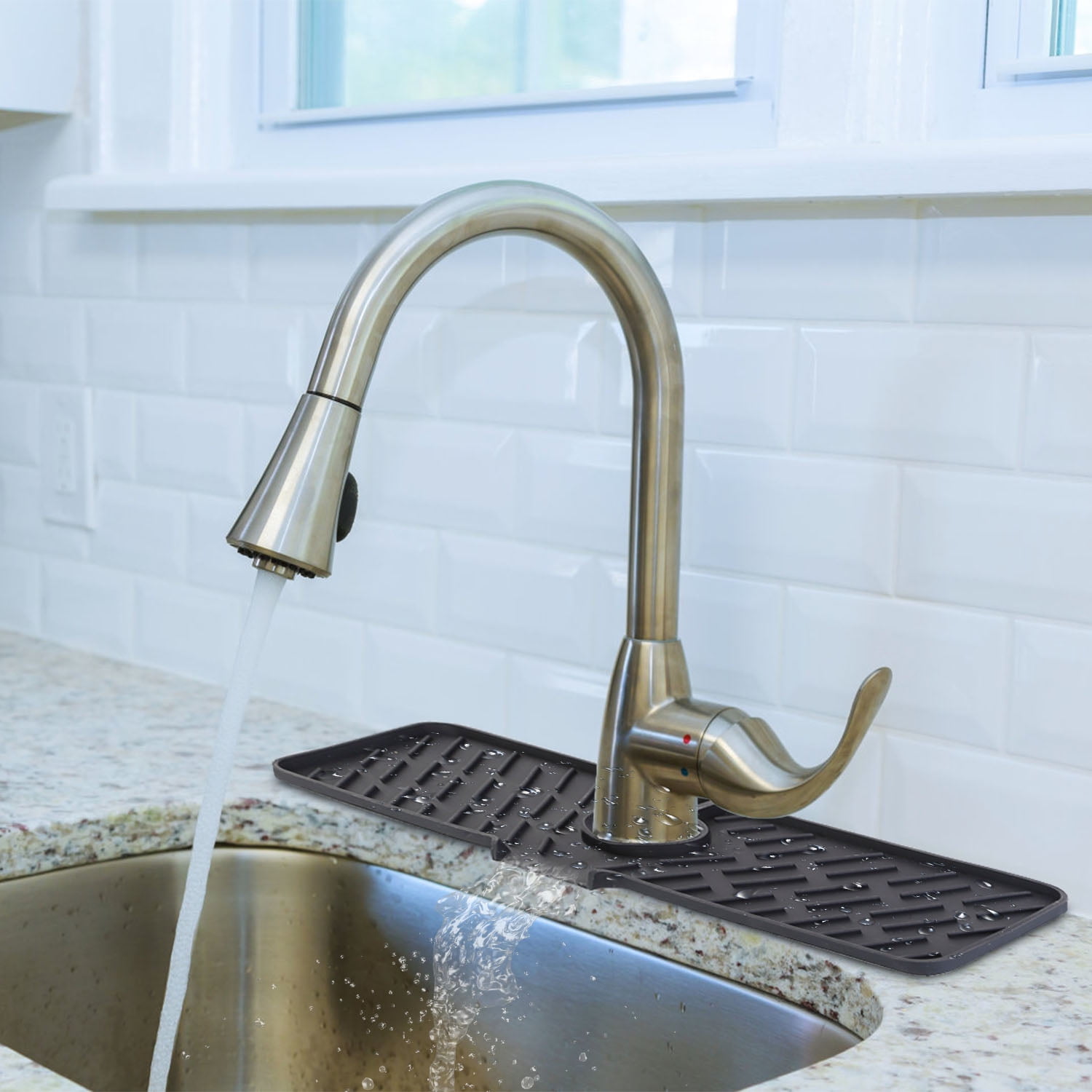 Kitchen Sink Faucet Splash Guard, NewHome Silicone Faucet Water Catcher