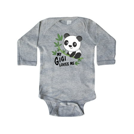 

Inktastic My Gigi Loves Me- cute panda Gift Baby Boy or Baby Girl Long Sleeve Bodysuit