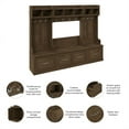 thumbnail image 3 of Bowery Hill Engineered Wood Full Entryway Storage Set with Coat Rack in Brown, 3 of 11