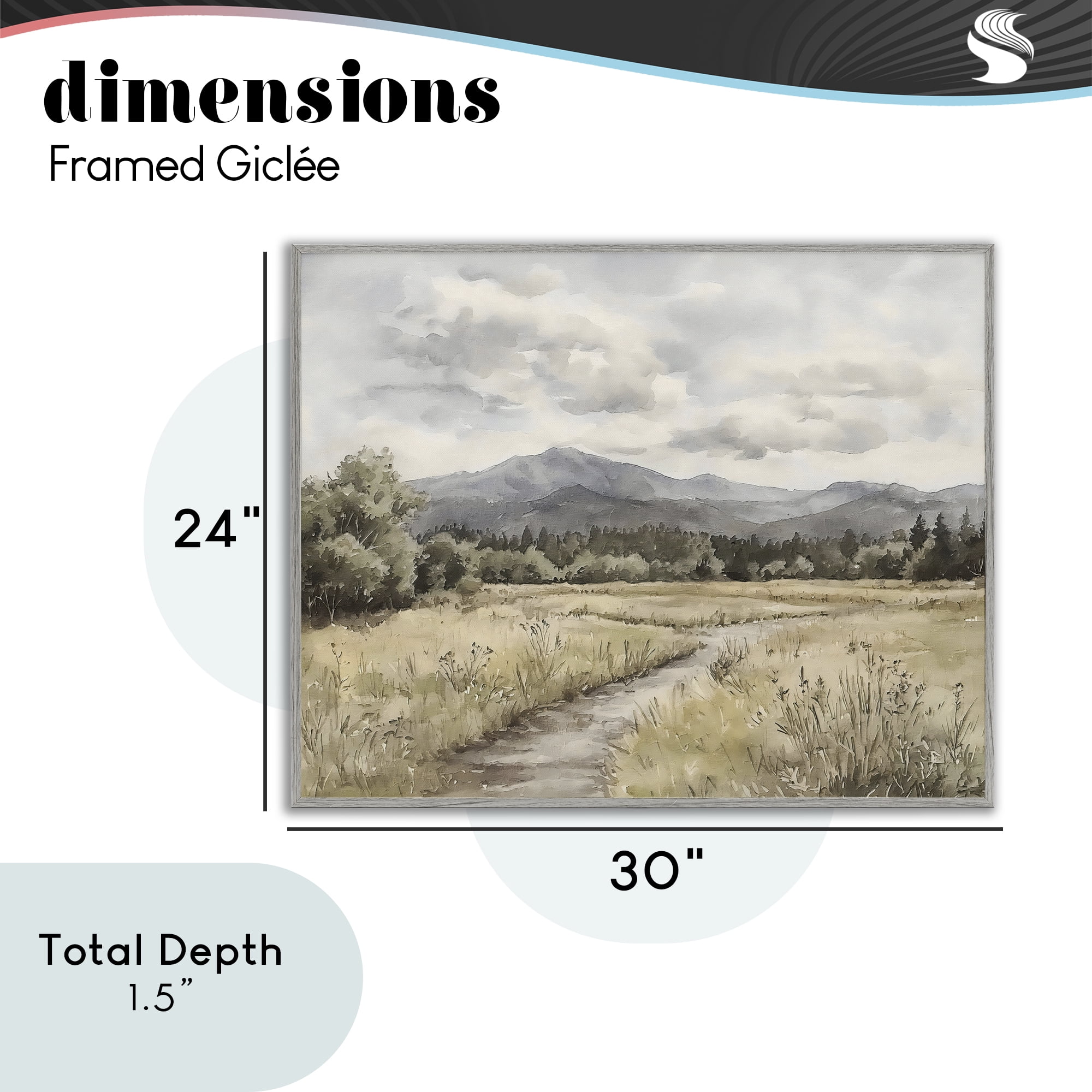 Stupell Industries Muted Pathway to Mountains Gray Framed Giclee Art, design by Riley B