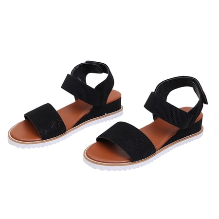 

Alueeu Women s sandals Summer Women Open Toe Wedges Soft Bottom Breathable Sandals Beach Shoes