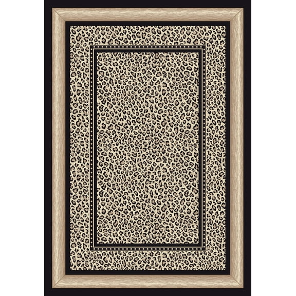 Milliken Signature Area Rug ZAMBIA OPAL Zambia Opal Bordered Leopard Print 3' 10" x  5' 4" Rectangle
