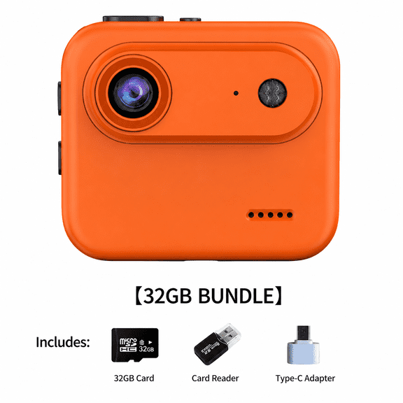 4K Action Camera with 180° Flip Screen, 6-Axis Anti-Shake Sports Cam for Vlogging & Cycling, 143° Wide-Angle, Waterproof Case (Orange)