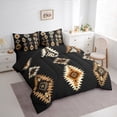 thumbnail image 3 of Manfei Ancient Aztec Theme 7 Pieces Bedding Comforter Set,Vintage Rhombus Triangle Full Bedding Set,Beige Brown Black Fitted Sheet Flat Sheet For Teens,Ultra Soft Home Decor Reversible, 3 of 8